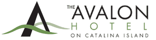 Logo of The Avalon Hotel on Catalina Island featuring stylized waves and the letter "A."